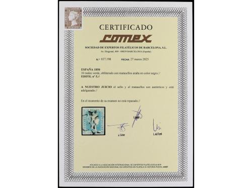 ° ESPAÑA. Ed. 5. 10 reales verde. Buenos márgenes y fino mat