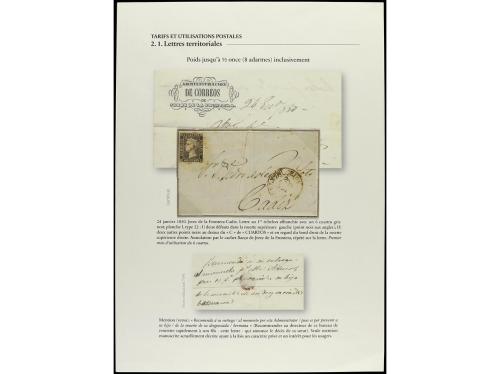 ✉ ESPAÑA. Ed. 1. 1850. JÉREZ a CÁDIZ. 6 cuartos carta enviad