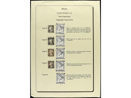 ° ESPAÑA. Ed. 1 y 1A. 6 cuartos negro. Conjunto de 20 sellos