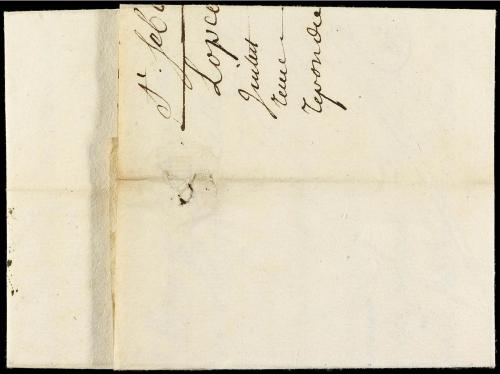 ✉ ESPAÑA: PREFILATELIA. 1730. SAN SEBASTIÁN a BURDEOS. Marca