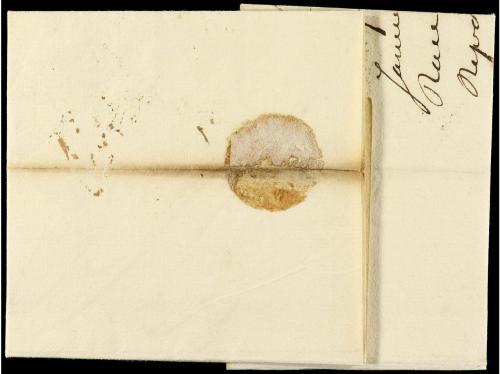 ✉ ESPAÑA: PREFILATELIA. 1743. SAN SEBASTIÁN a FRANCIA. Marca