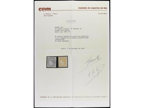 (*) ESPAÑA. Ed. 92. 20 cts. de escudo lila LUJO, RARO en est