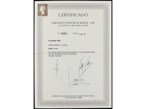 (*) FILIPINAS. Ed. 13, *14. 1 real violeta (sin goma, no gum