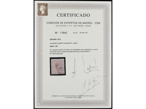 ° ESPAÑA. Ed. 150. 4 pts. castaño amarillento. Muy bonito. R