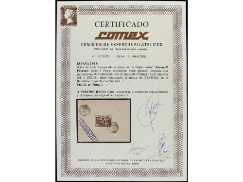 ✉ ESPAÑA. Ed. 766. HB Aéreo + 5 pts. en sobre sin circular. 