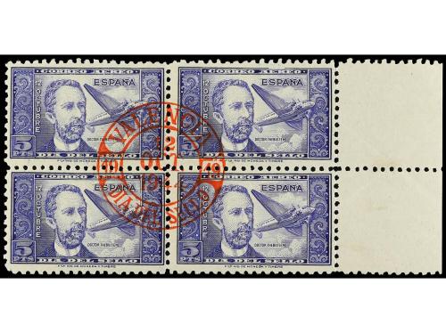 ° ESPAÑA. Ed. 983 (20). 5 pts. ultramar. 5 bloques de cuatro