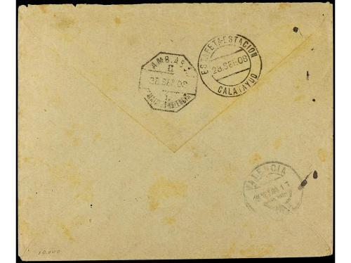 ✉ ESPAÑA. Ed. 244, 252, 256, 173. 1908. ZARAGOZA a VALENCIA.