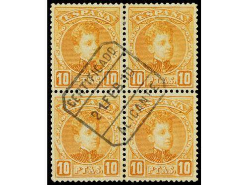 ° ESPAÑA. Ed. 254/55. 4 pts. violeta y 10 pts. naranja. Bloq