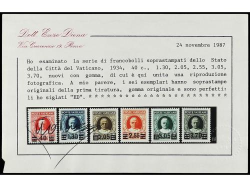 (**) VATICANO. Yv. 60/5. SERIE COMPLETA, 6 valores goma no o