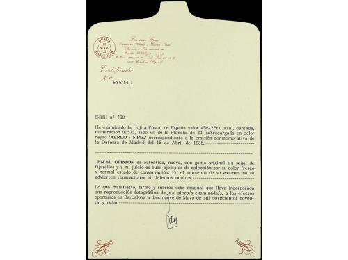 ** ESPAÑA. Ed. 760. HB Aéreo + 5 pts. Leve pliegue en esquin