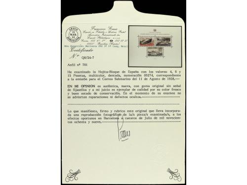 ** ESPAÑA. Ed. 781. HB. LUJO. Cert. GRAUS. Cat. 680&euro;. 