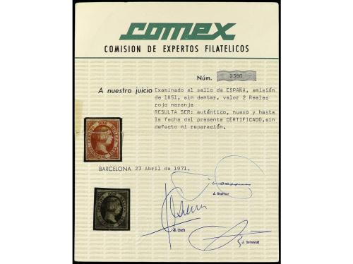 * ESPAÑA. Ed. 8. 2 reales rojo naranja. Color intenso y gran