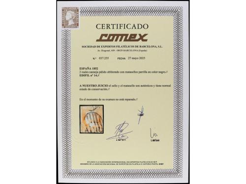 ° ESPAÑA. Ed. 14. 2 reales naranja. Muy buen ejemplar y márg
