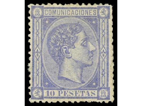 * ESPAÑA. Ed. 171. 10 pesetas azul, bien centrado. Dentado d