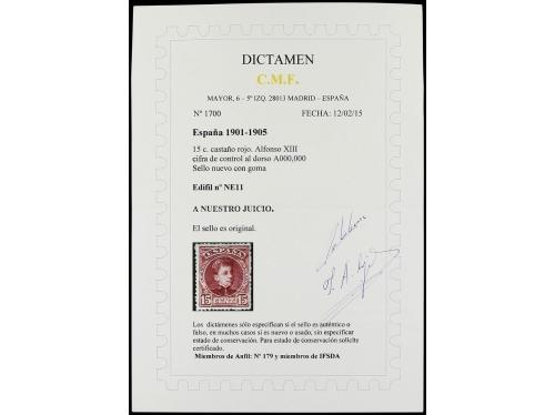 ** ESPAÑA. Ed. NE11. 15 cts. castaño rojizo. Buen ejemplar b