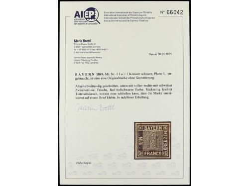 (*) ALEMANIA ANTIGUOS ESTADOS: BAVIERA. Yv. 1, Mi. 1Ia. 1 kr