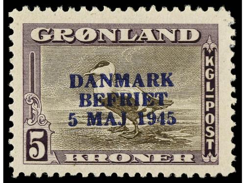 ** GROENLANDIA. Ed. 18A/18k. 1945. SERIE COMPLETA, 9 valores