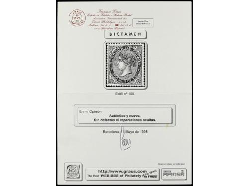 * ESPAÑA. Ed. 100. 200 milésimas verde. LUJO. Muy raro en es