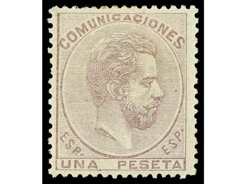 * ESPAÑA. Ed. 127. 1 pta. lila. Muy bien centrado. Cat. 155&euro;