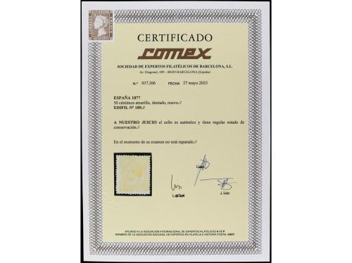 (*) ESPAÑA. Ed. 189. 50 céntimos amarillo. Bien centrado. Ce