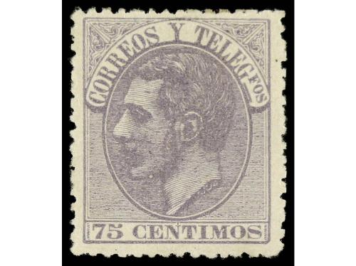 (*) ESPAÑA. Ed. 212. 75 céntimos violeta gris. Color intenso