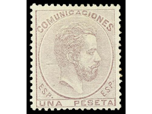 * ESPAÑA. Ed. 127. 1 peseta lila, muy bien centrado. LUJO. C