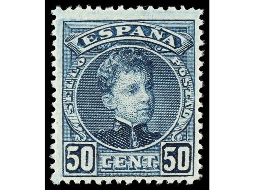** ESPAÑA. Ed. 252. 50 céntimos azul. Bien centrado. Se incl