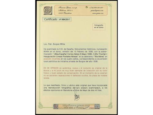 * ESPAÑA E. LOCALES PATRIOTICAS: BURGOS. Ed. 96hia. Hoja blo