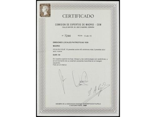 ** <b>ESPAÑA E. LOCALES PATRIOTICAS: MADRID</b>. Ed. 54. Ho