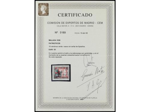 ** ESPAÑA E. LOCALES PATRIOTICAS: MALAGA. Ed. 53 y 54/9. 10 