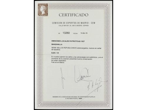 ** ESPAÑA E. LOCALES PATRIOTICAS: MANZANILLA. Ed. 1/9. SERIE