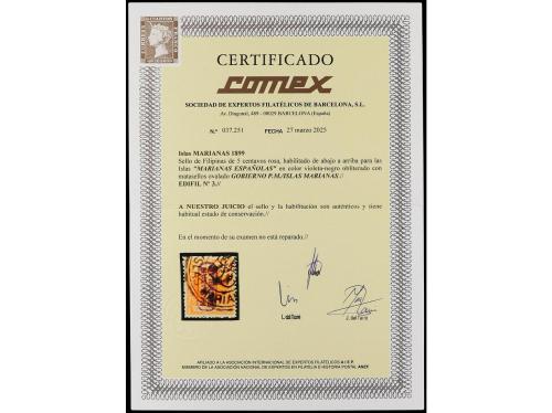 ° MARIANAS. Ed. 3. 5 centenarios rosa, HABILITACIÓN DE ABAJO