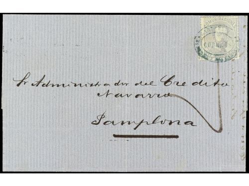 ✉ ESPAÑA. Ed. 122. 1872. LAS CAMPANAS a SANTADER. 12 cts. gr