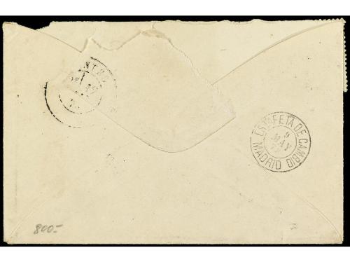 ✉ ESPAÑA. Ed. 123(2). 1873. ALMERÍA a FRANCIA. 20 cts. gris 