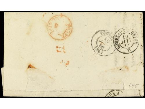 ✉ ESPAÑA. Ed. 85. 1866. VILLARRAMIEL a FRANCIA. 20 cts. lila