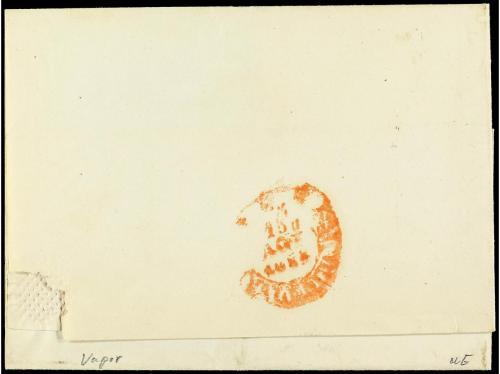 ✉ ESPAÑA. Ed. 6(2). 1851. MÁLAGA a VALENCIA. 5 cuartos negro