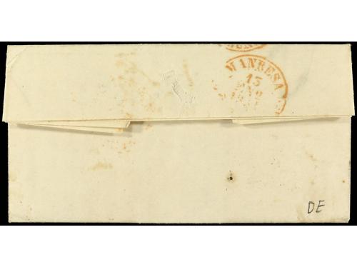 ✉ ESPAÑA. Ed. 6. 1851. GUADALAJARA a MANRESA. 6 cuartos negr