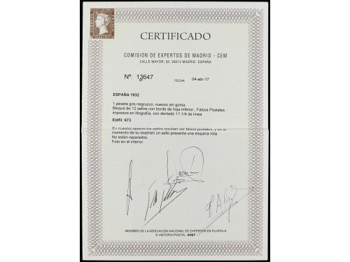 (*) ESPAÑA. Ed. 673F. 1 pta. gris FALSO POSTAL. 1 pta. negro