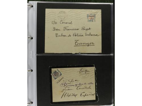 ✉ MARRUECOS. 1910-1950. Álbum con más de 75 cartas o tarjeta