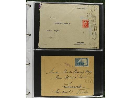 ✉ MARRUECOS. 1910-1950. Álbum con más de 75 cartas o tarjeta