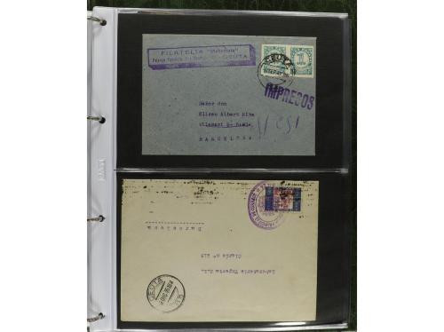 ✉ MARRUECOS. 1910-1950. Álbum con más de 75 cartas o tarjeta