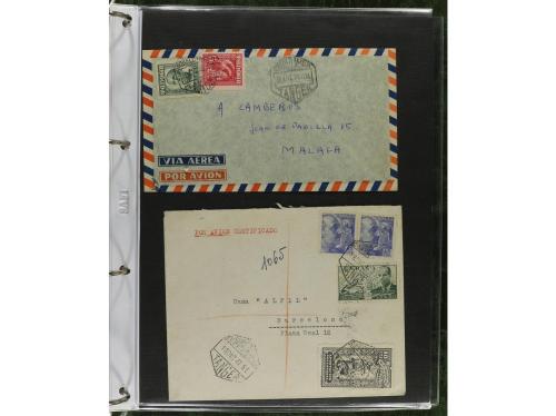 ✉ MARRUECOS. 1910-1950. Álbum con más de 75 cartas o tarjeta