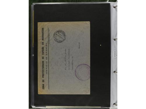 ✉ MARRUECOS. 1910-1950. Álbum con más de 75 cartas o tarjeta