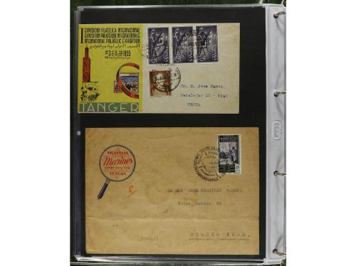 ✉ MARRUECOS. 1910-1950. Álbum con más de 75 cartas o tarjeta