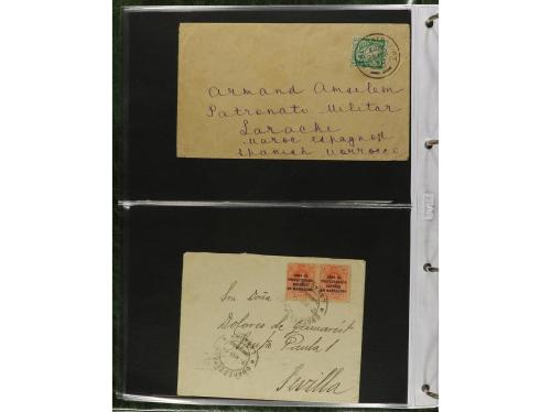 ✉ MARRUECOS. 1910-1950. Álbum con más de 75 cartas o tarjeta