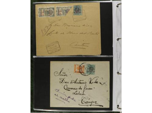 ✉ MARRUECOS. 1910-1950. Álbum con más de 75 cartas o tarjeta