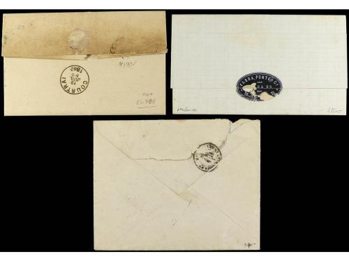 ✉ ESPAÑA. Ed. 201, 204. 1880. Tres cartas circuladas a Málag