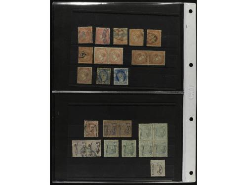 */° Δ PUERTO RICO. 1873-1899. STOCK-COLECCION montada en fic