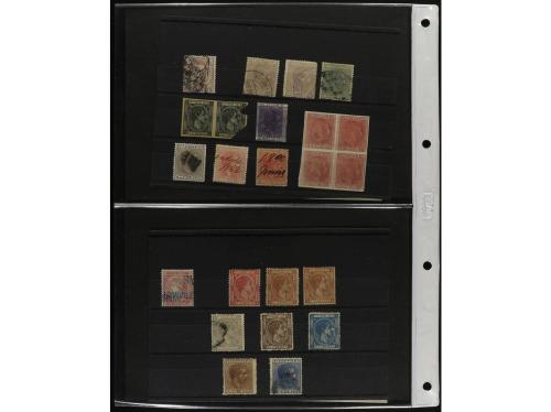 */° Δ PUERTO RICO. 1873-1899. STOCK-COLECCION montada en fic