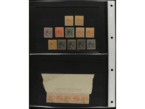 */° Δ PUERTO RICO. 1873-1899. STOCK-COLECCION montada en fic